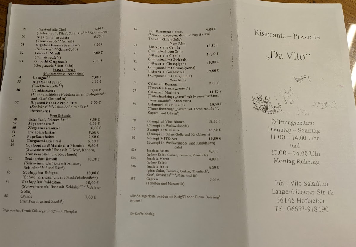 Menu Pizzeria & Ristorante Da Vito-8